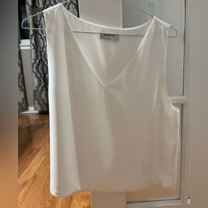 Aritzia white vneck tank top